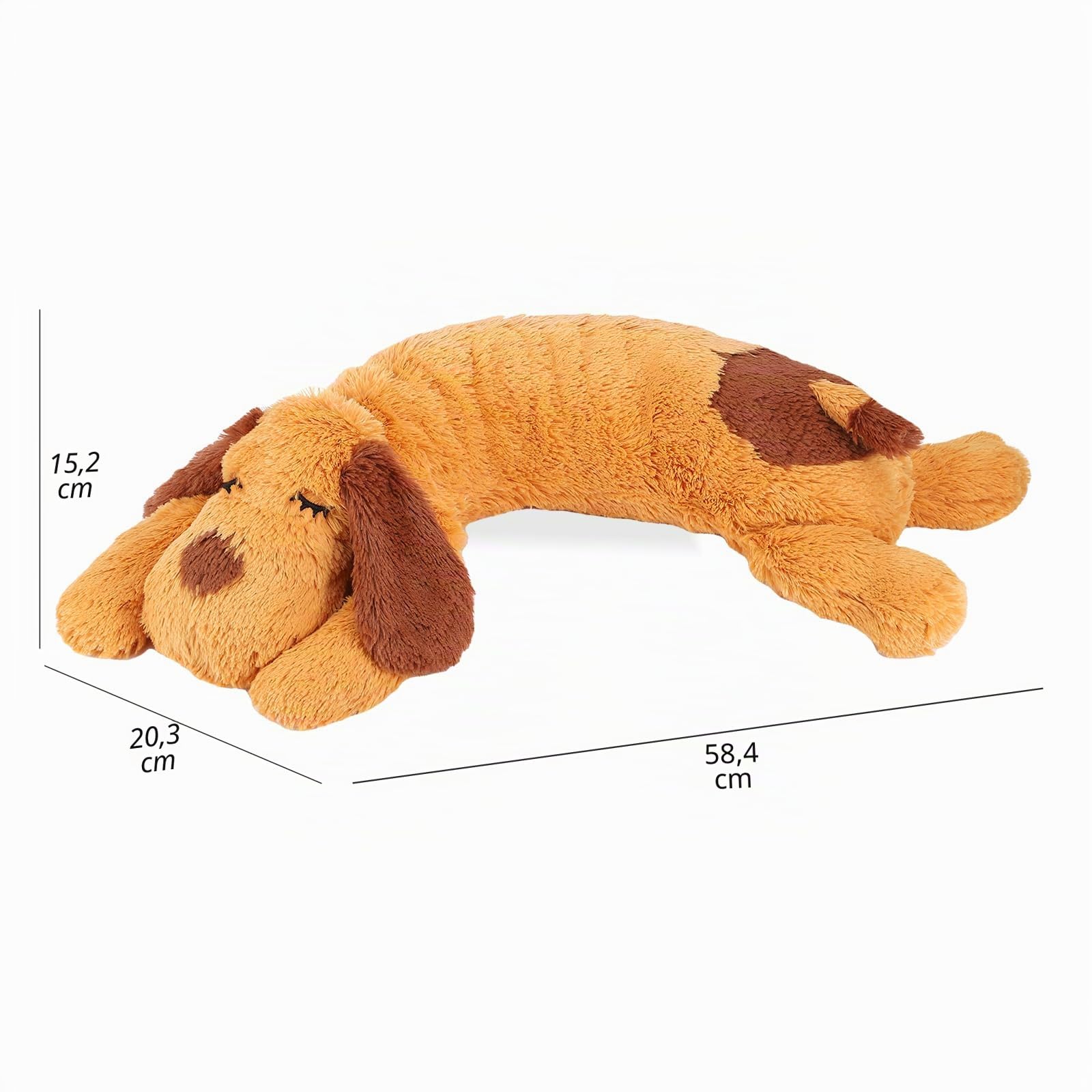 WEOK Jouet pour Chiot - Oreiller Confortable pour Soulager l'Anxiété - Jouet en Peluche pour Battements de Cœur pour Chiens et Chats