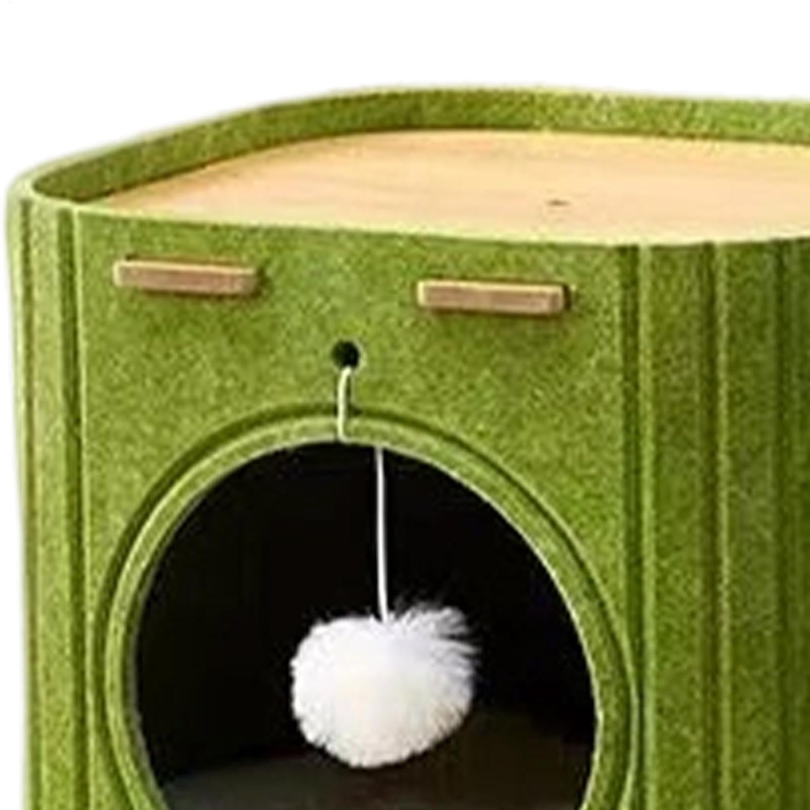 Katzenhaus Indoor, Doppelstöckige Faltbare Katzenhöhle, Gemütliches Katzenb | Weiches Katzennest zum und Spielen, Robustes Haustierhaus mit Komfort Design, Katzenzubehör für Zuhause und Reisen