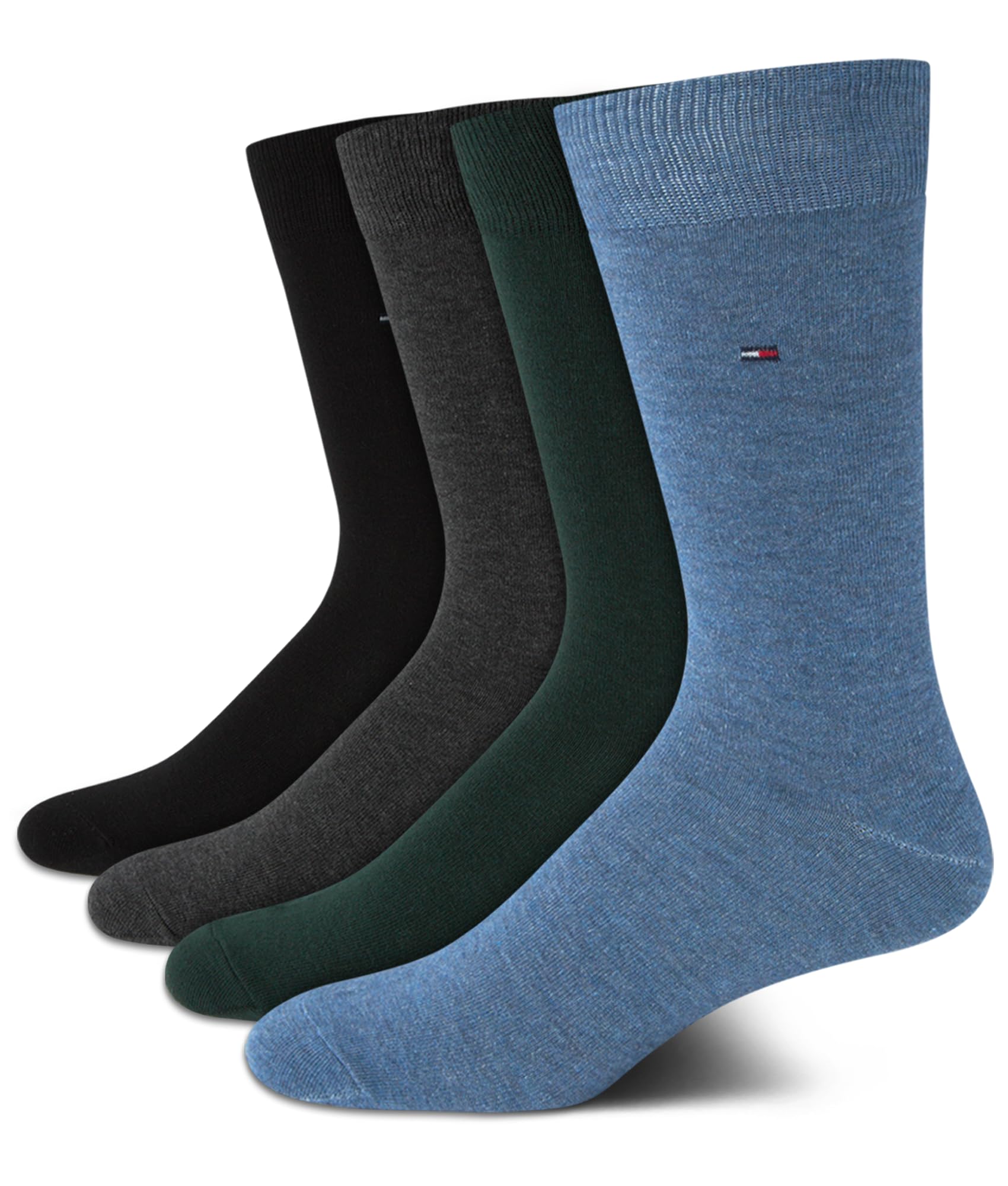Tommy Hilfiger Calcetines de vestir para hombre, 5 pares de calcetines de vestir ligeros y cómodos, de tela reforzada, para hombre (7-12)