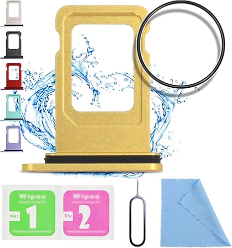 Miniatura 8 de ASDAWN Reemplazo de ranura para tarjeta SIM para iPhone 11 para iPhone 11, soporte de bandeja de tarjeta SIM, anillo de goma impermeable y pin SIM