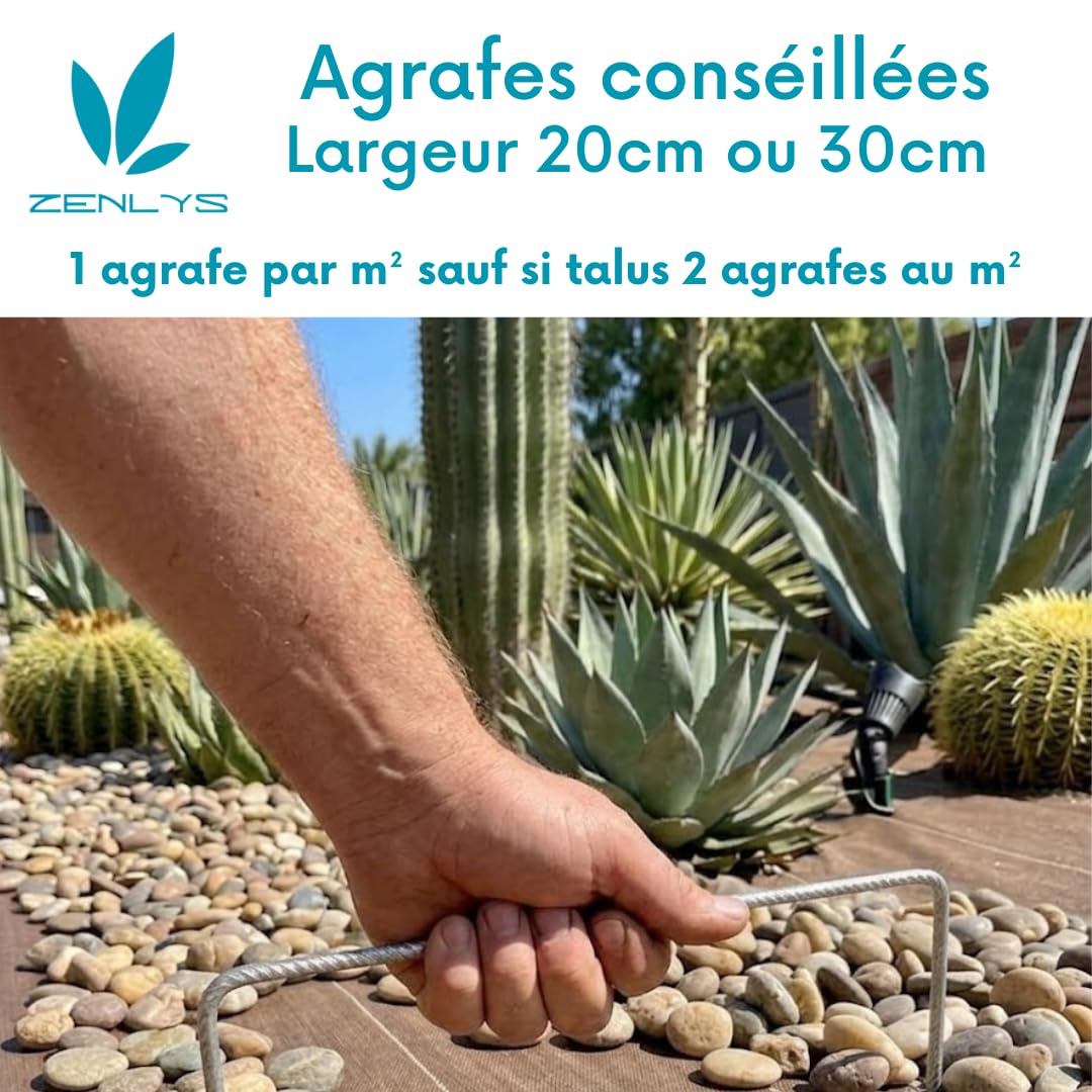 Pack de 200 Agrafes Métal 20x20cm Toile de Paillage Acier Cranté Pointes Biseautées 4mm Diamètre Fabrication Française Piquets Largeur 20cm Geotextile Lot Agraphes