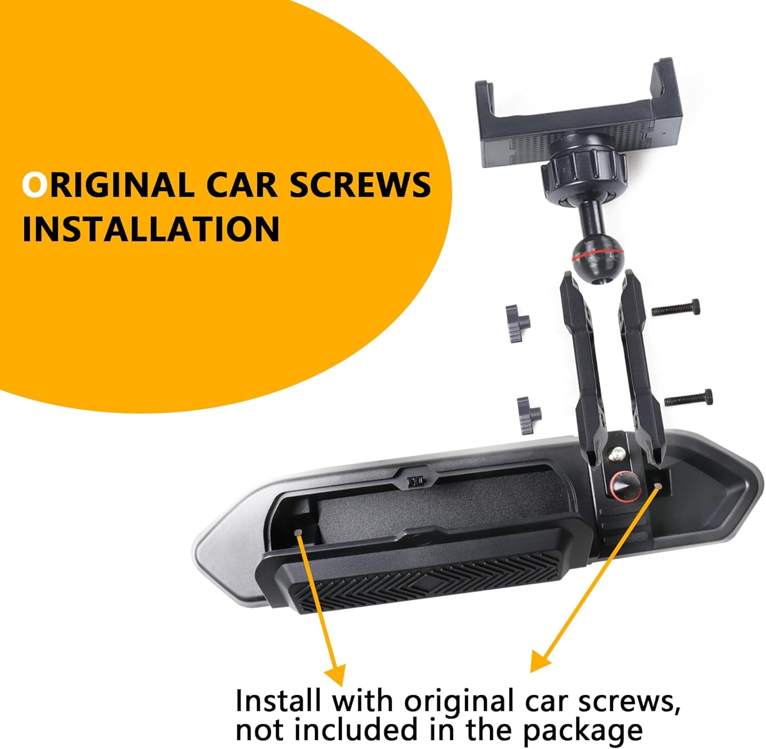 Dash Phone Mount Holder Compatible with 2018-2023 Jeep Wrangler JL 2/4 Door Gladiator JT Accessories Center Console Storage Box Dashboard Tray with Cover, Not for 4XE, 1 Pack Black