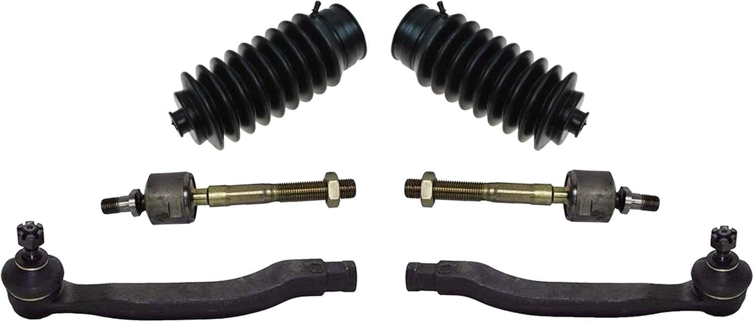 PartsW - 6 Pc Front Inner Outer Tie Rod Ends Rack & Pinion Bellow Boot Steering Set Left and Right Side