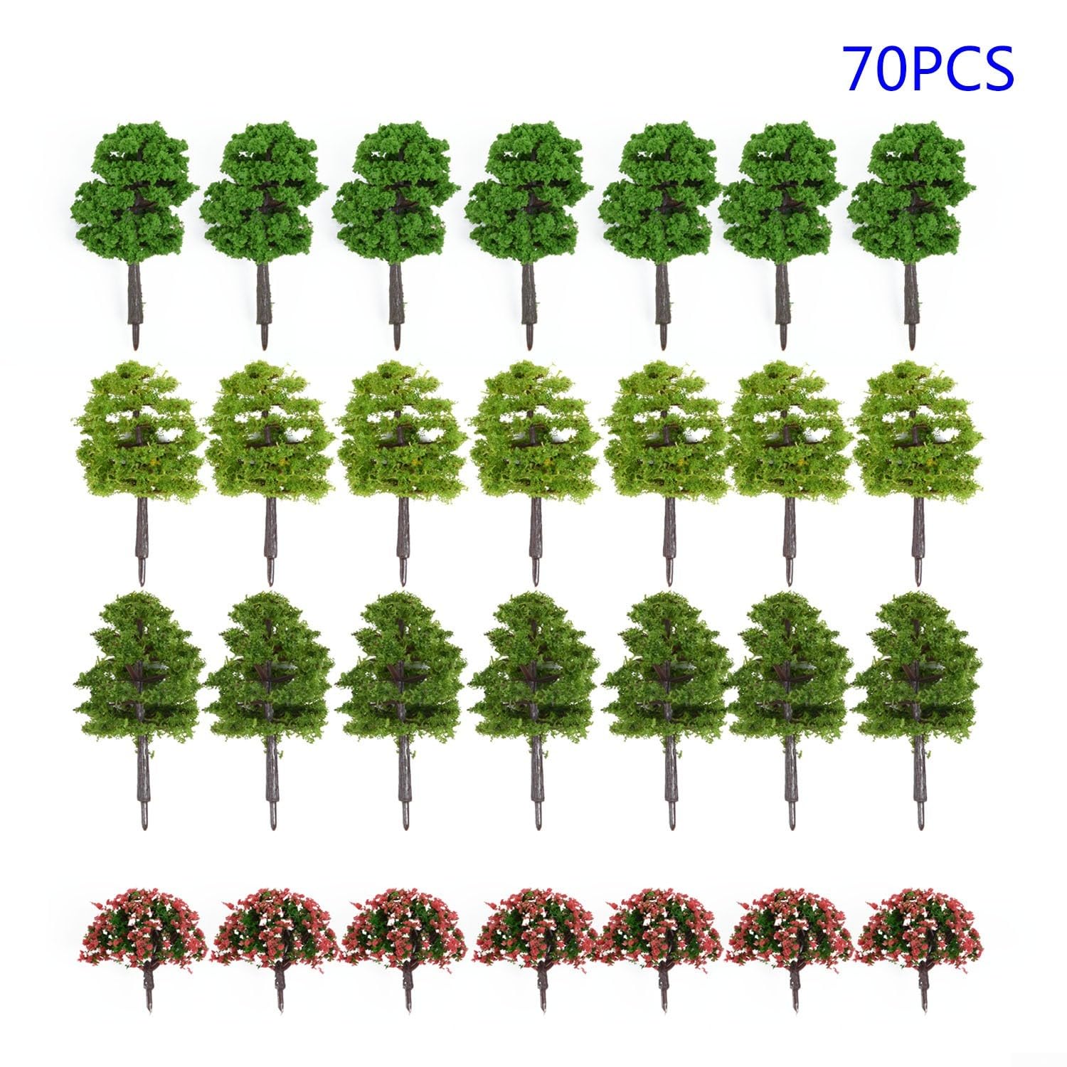 Collezione di 70 alberi modello per HO Z TT Scale Train Layout e paesaggio giardino