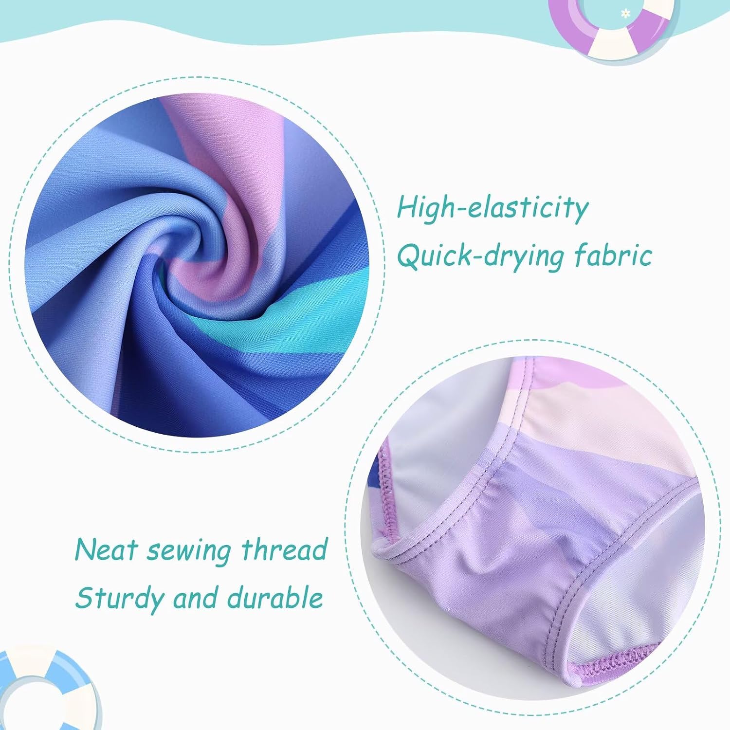 Girls Rash Guard Swimsuits Set Short Sleeve Bathing Suits for Kids Girls Swim Set Hawaiian Beachwear 3-16 Years