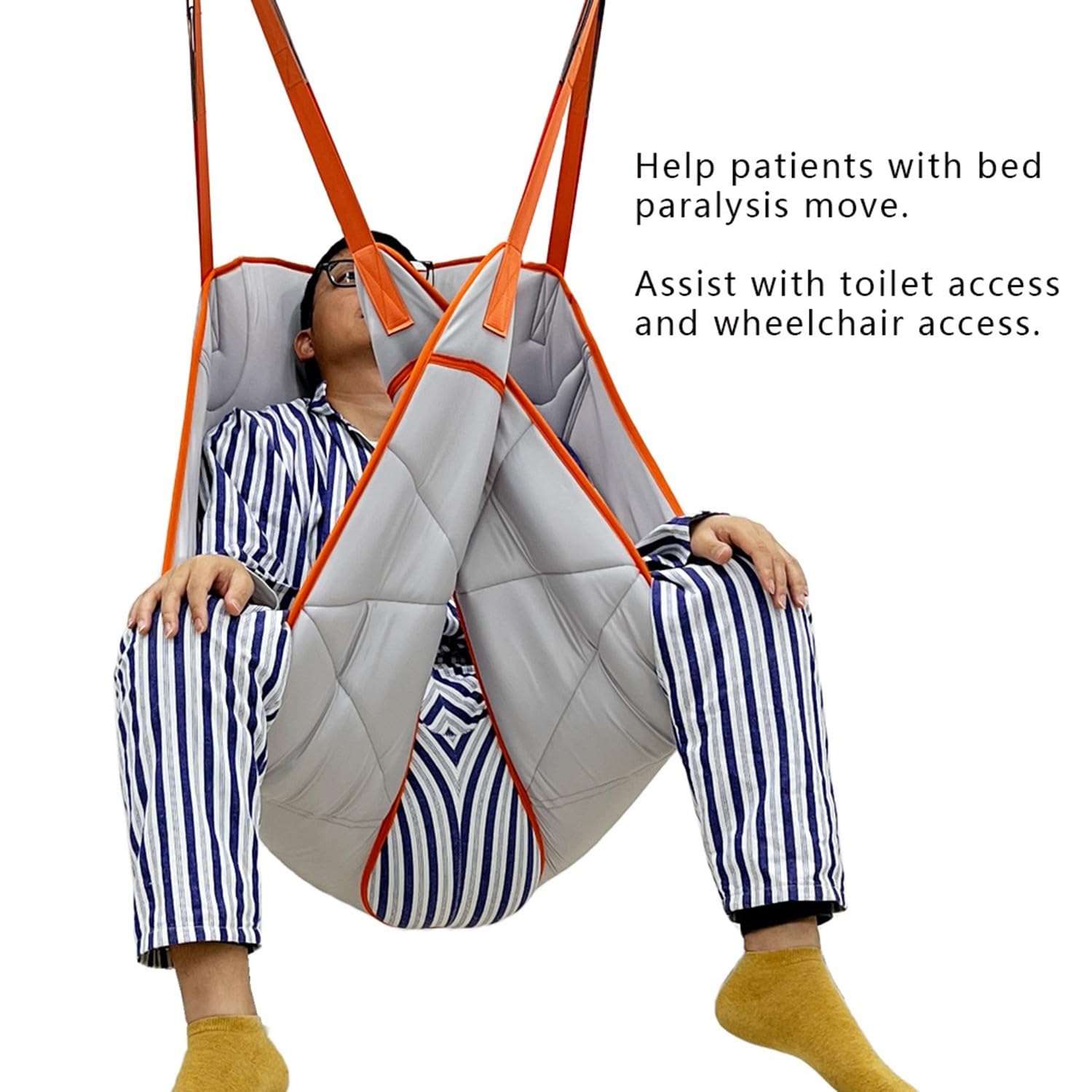 Arnés Elevación Paciente Cuerpo Completo, Grúa De Paciente, Eslinga De Elevación para Paciente Minusválido para Posicionamiento Y Elevación De La Cama,Enfermería,Capacidad De Carga: 230 Kg