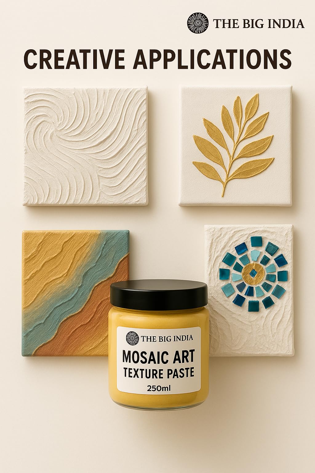 Mosaic Art Texture Paste – Premium White Paste for Creating Textured Surfaces | Smooth, Quick-Dry, Non-Toxic Medium for DIY Mosaic, Mixed Media & Home Décor Projects (WHITE) 1