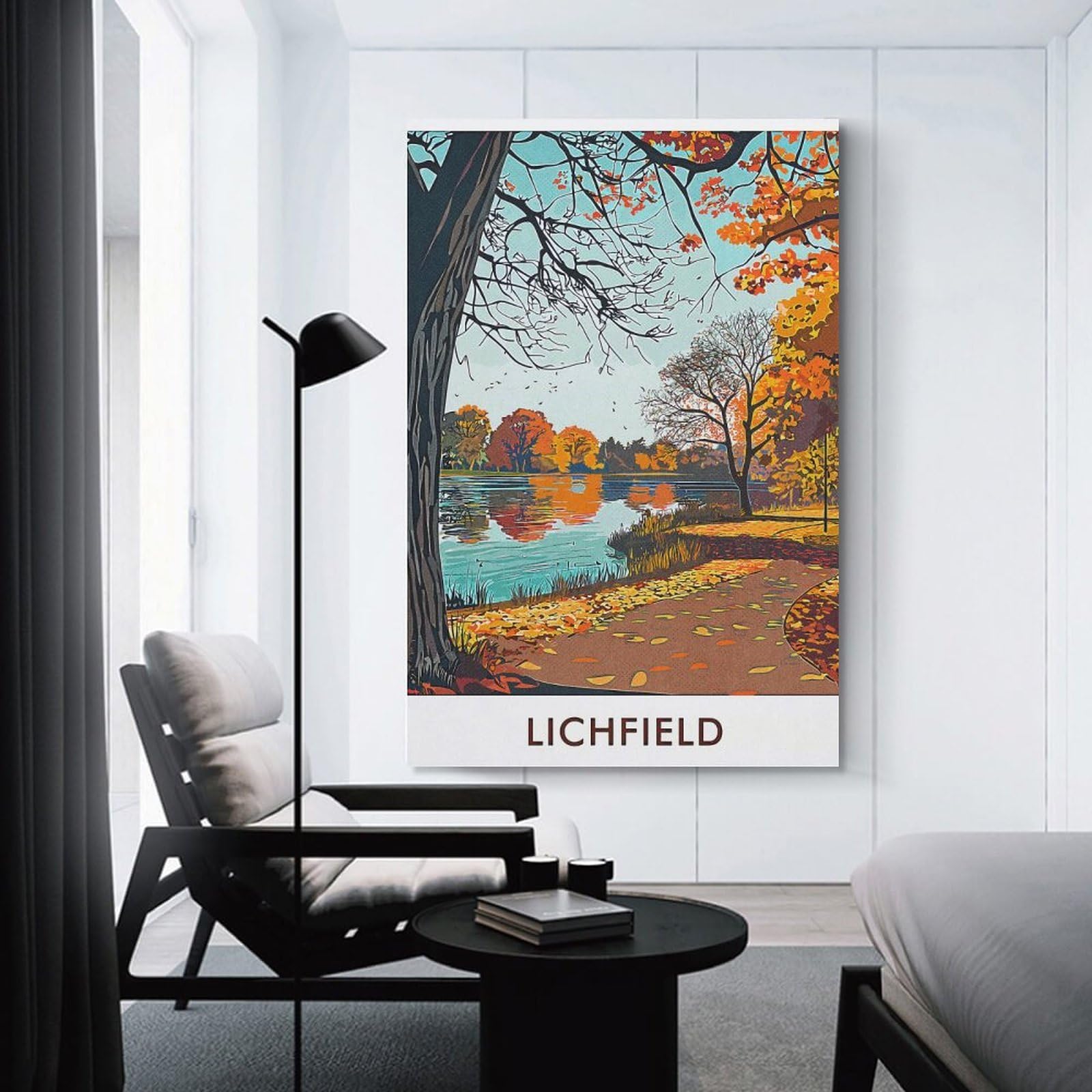 Junmoney Lichfield City Canvas Wall Decor 24x36inch(60x90cm), for Lounge, Study, Hallway Or Flat Walls, Canvas Wall Art That Fits Changing Layouts