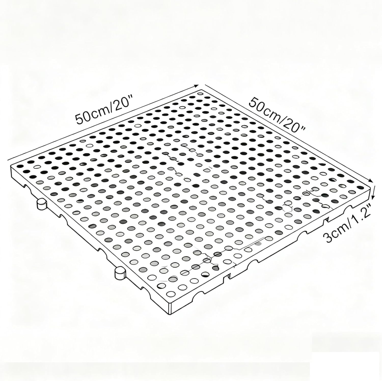 Plastic Pallets, 4 Pack Lightweight Pallet, Mini Spliceable Plastic pallets, Moisture-Proof Interlocking Storage Pad with Breathable Grids, for Basement Storage Kitchen Garages(Blue,50*50cm/20*20in)