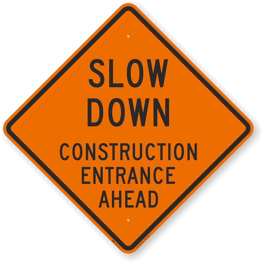 slow ロードサイン Slow Road Curves Ahead Caution Sign - Shop Now, Ships Fast