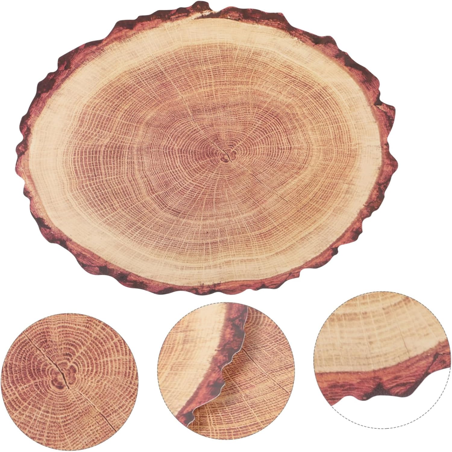 Design Place Mats 4pcs Tree Stump Coasters Heat-Resistant Table Mats for Dining Room Gray