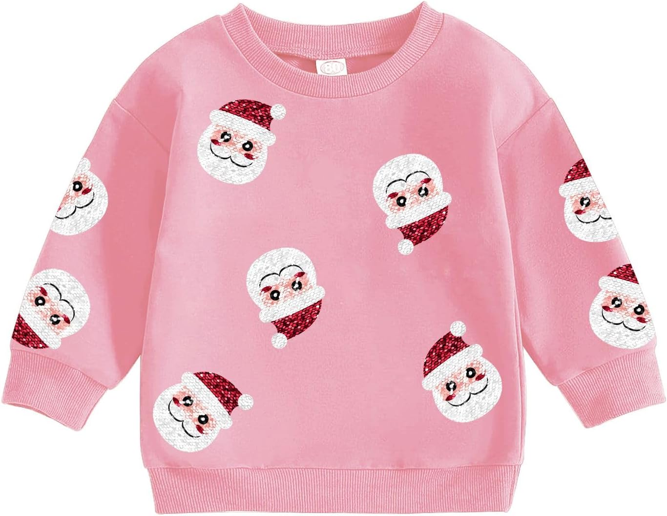 Eatbook Toddler Christmas Sweatshirt Sequin Santa Sweatshirt Girls Christmas Sweatshirts Girl Long Sleeve Shirt 1-6Y