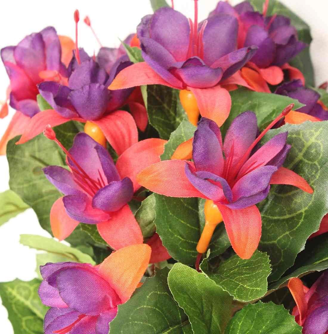 Blooming Artificial - Artificial 50cm (H) Fuchsia Bush, Realistic Artificial Flowering Silk Fuchsia Plant Floral Bush, Suitable for Outdoor Use, Perfect for Hanging Baskets, Window Boxes, Patio Planters & Displays