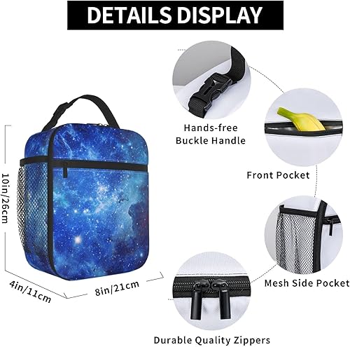 Miniatura 6 de Lonchera Galaxy reutilizable, aislada, bolsa de almuerzo térmica para niños, niñas, escuela, hombres y mujeres, viajes, playa, picnic