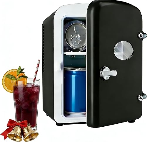Miniatura 10 de HealSmart - Minirefrigerador portátil de 4 litros/6 latas, refrigerador compacto, enfriador y calentador con ventana de observación, 100 % libre de