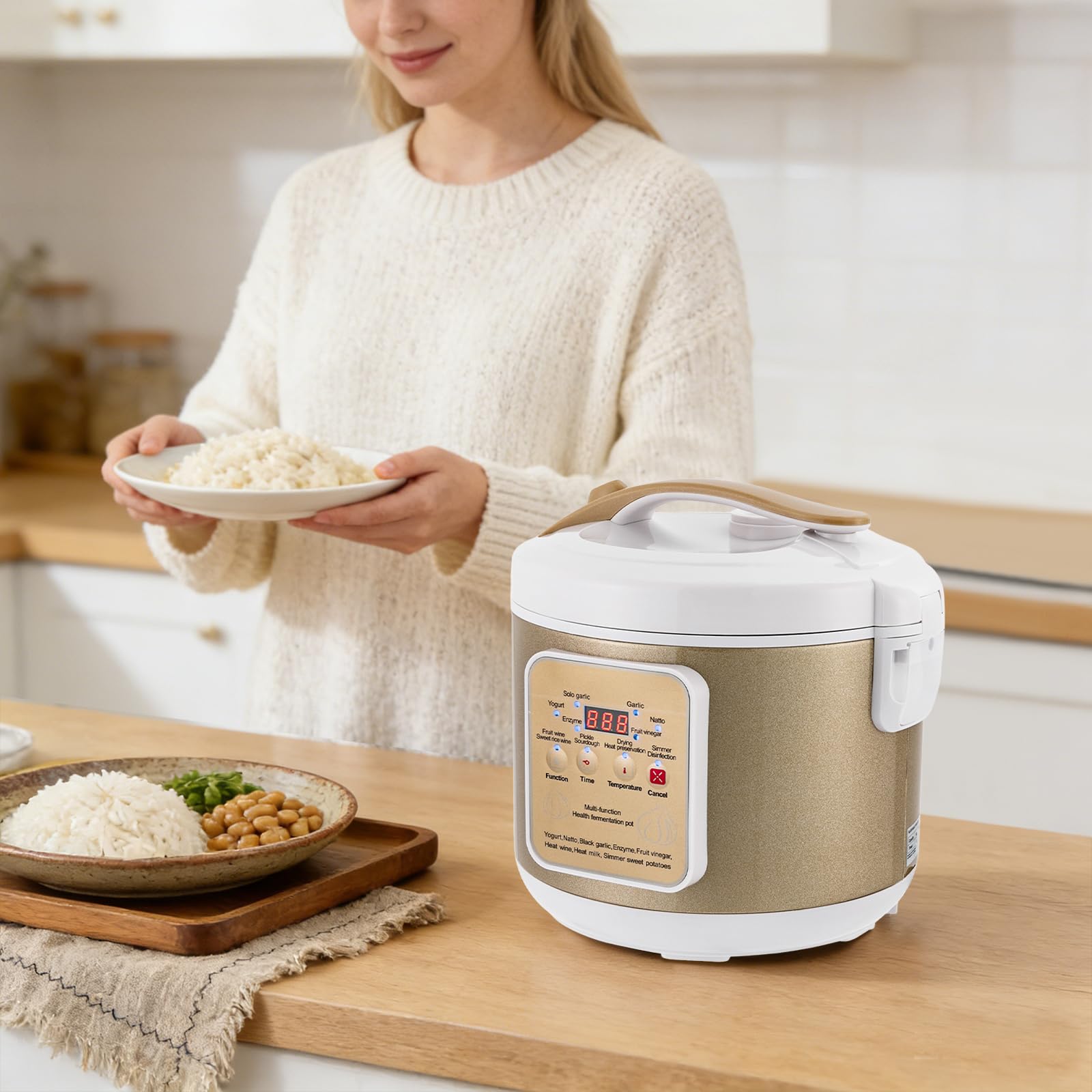 6L Schwarzer Knoblauch Fermenter Voll 90W Automatische Intelligente Steuerung Garlics Maker Multi Knoblauchzehe Diy Kocher