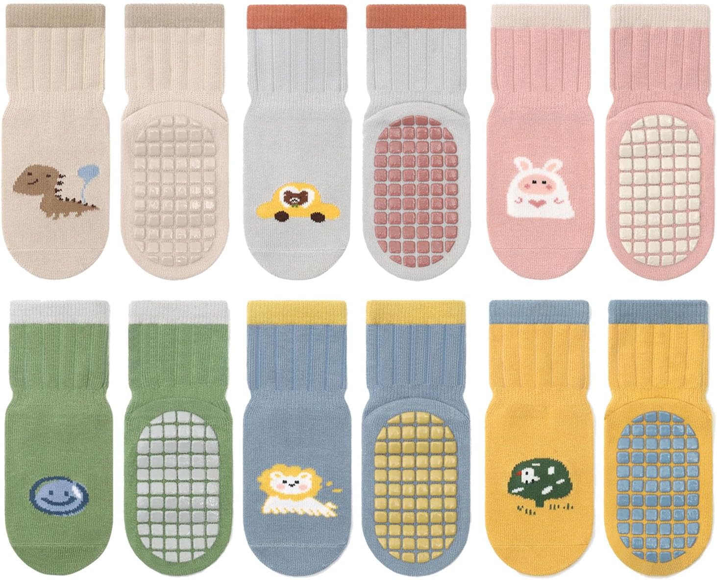 Toddler Non Slip Grips Socks Kids Anti Skid Baby Boys Girls Cotton Crew Socks Newborn Baby Infant Socks