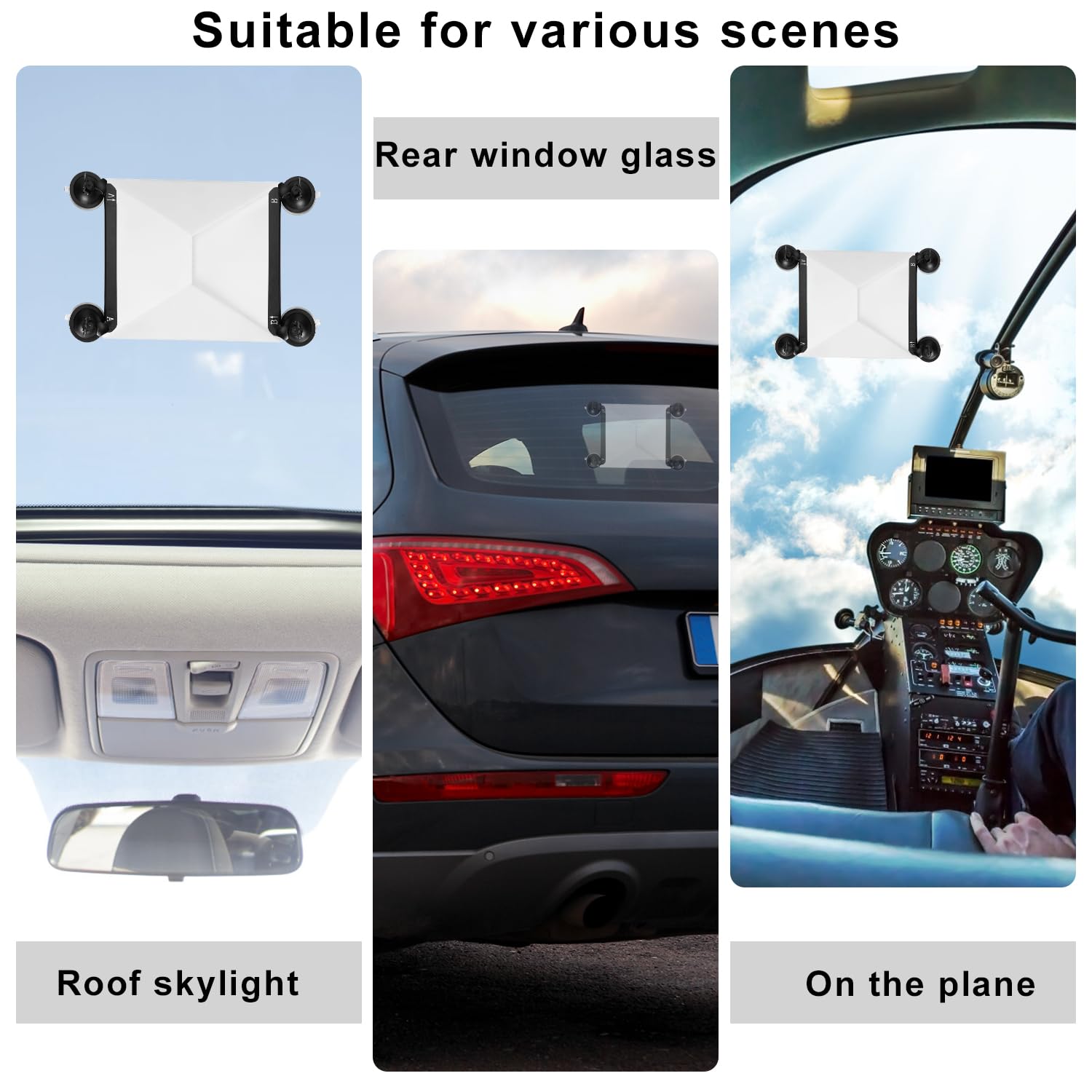 Lyreh Soporte de Ventosa Compatible con Starlink Mini, Soporte para Techo Corredizo para Coche Potente Kit de Montaje con Ventosas para Coche Kit de Montaje para Ventanas y Techos Corredizos