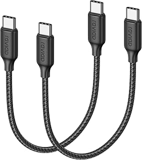 RAVIAD USB C Cable 100W [2pcs 1ft] PD3.0 Fast Charging Cable USB C | Nylon Braided QC3.0 Charging Cable USB-C Charger For iPhone 16 15 Pro Galaxy S24 S23 S22 Pixel 7 iPadPro MacBookAir