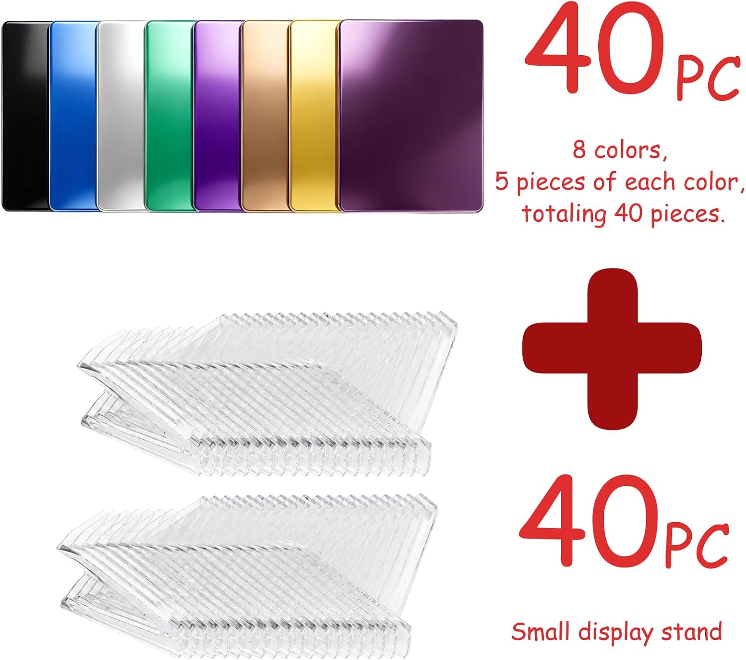 Thickness 1mm Multicolor laser engraving metal blank card set