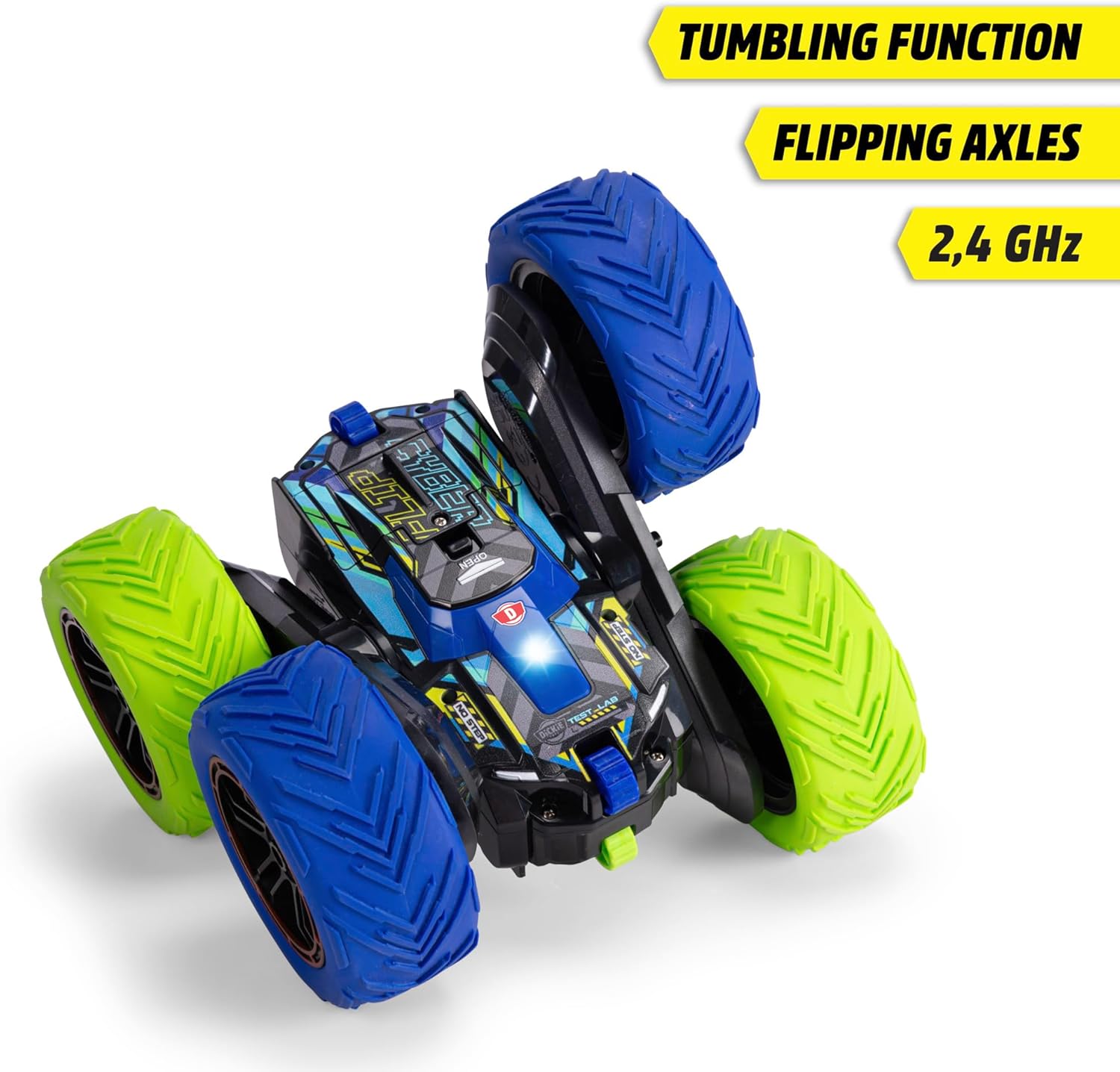 Dickie Toys - Cyber Flip Remote Control Car (22 cm) - Remote Control Car from 6 Years Old with 360° Stunts and Light, Remote Control Car for Kids, 12 km/h, Includes 2.4 Remote Control