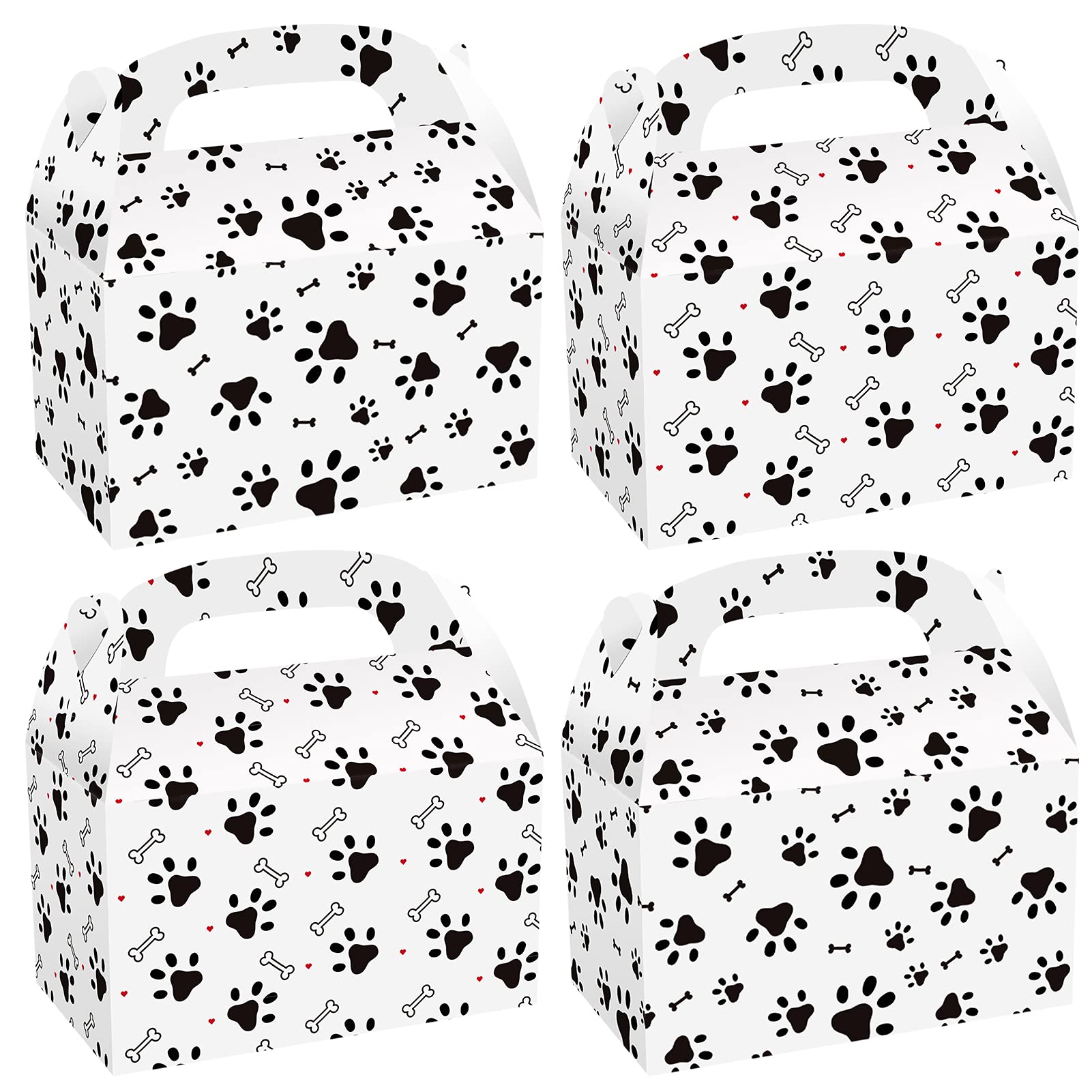 CIEOVOGift Boxes, 24 Count Dog Paw Print Paper Bags, Puppy Theme Party Supplies for Birthday, Wedding, Baby Shower Decoration