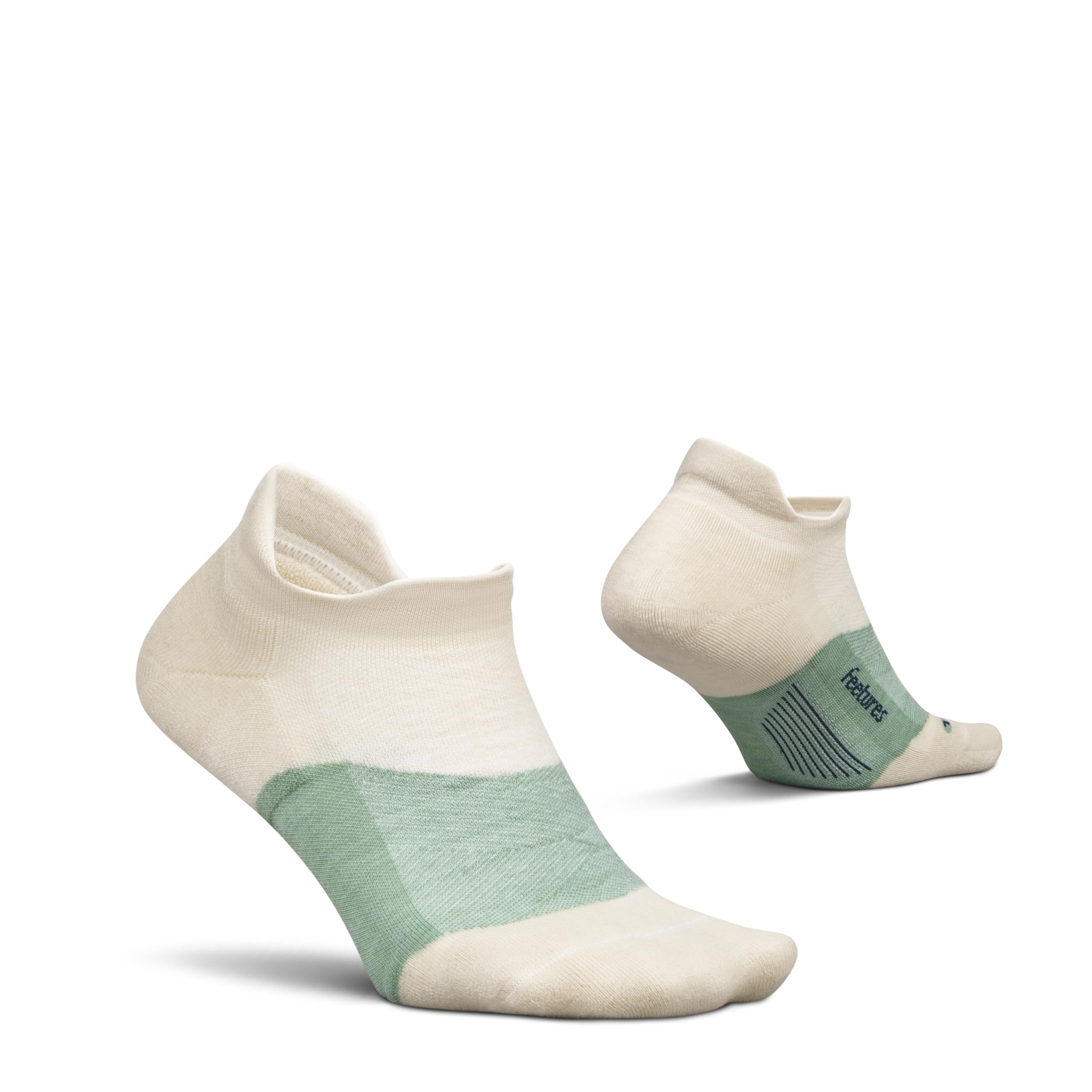 Feetures Merino 10 Max acolchado sin etiqueta Calcetines de tobillo - Calcetines de lana para mujer y hombre - (1 par), Medium
