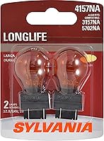 SYLVANIA 4157NA Long Life Amber Turn Signal Bulbs - 2 Pack Miniature Incandescent for Parking, Side Marker Lights
