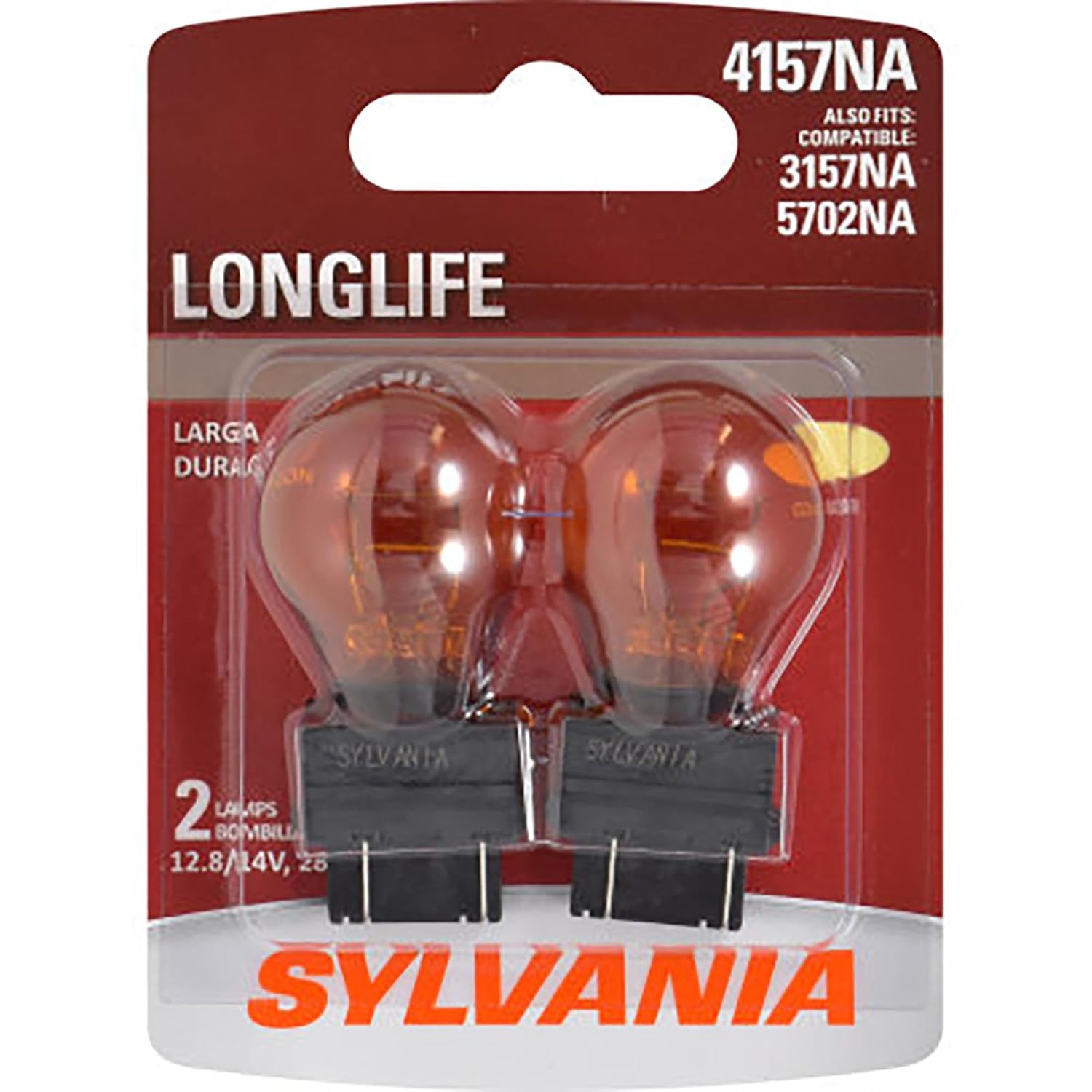 SYLVANIA - 4157NA Long Life Miniature - Amber Bulb Ideal for Parking Side Marker and Turn Signal Applications