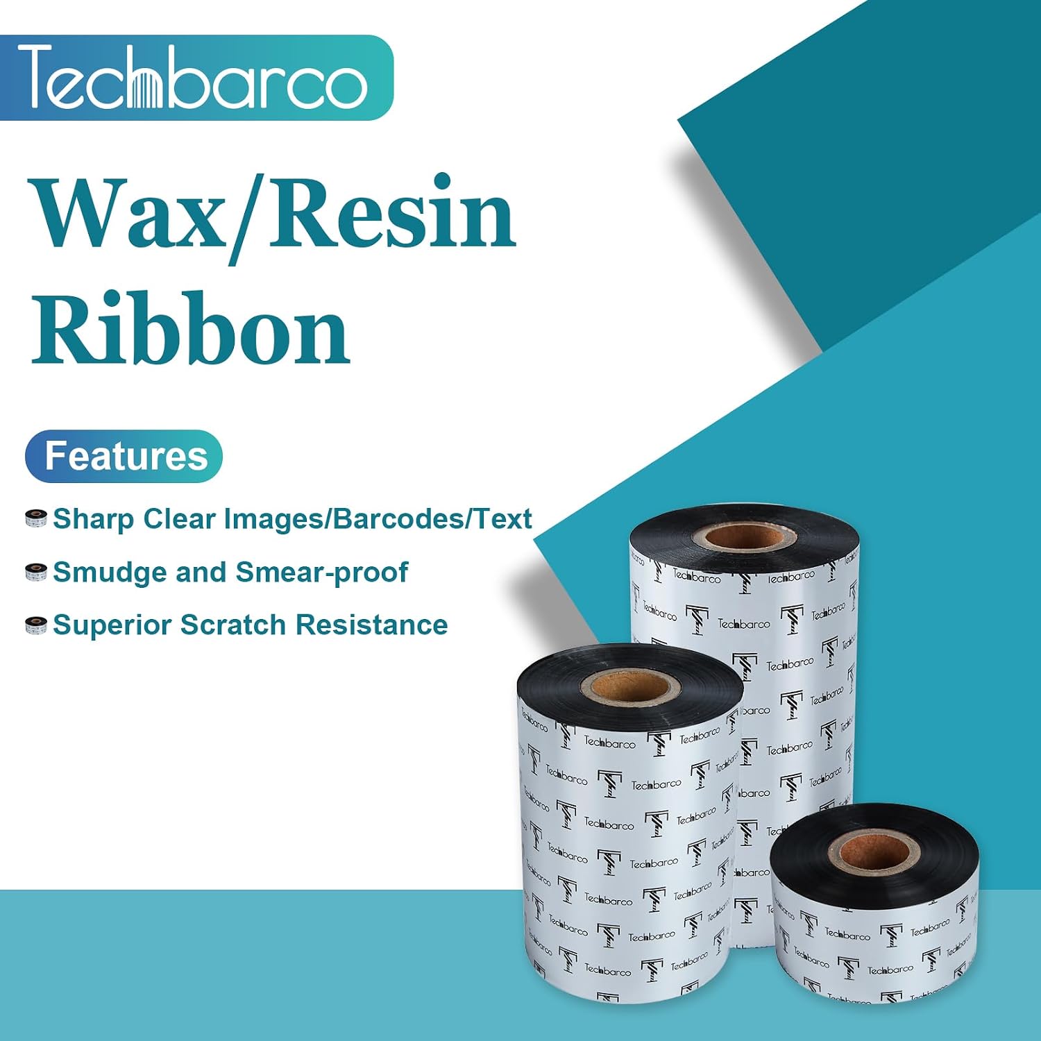 2 Rolls 1.57" x 1476'(40mm x 450m) Wax/Resin Thermal Transfer Ribbon