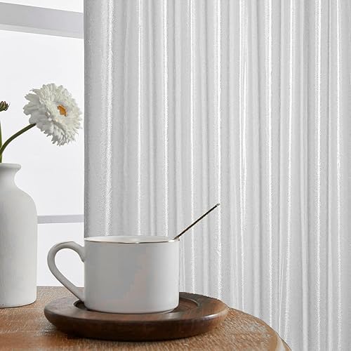 Miniatura 4 de Cortina corta para ventana de ducha, impermeable, de plástico resistente, de vinilo PEVA, con ganchos, esmerilada, 60 x 48 pulgadas