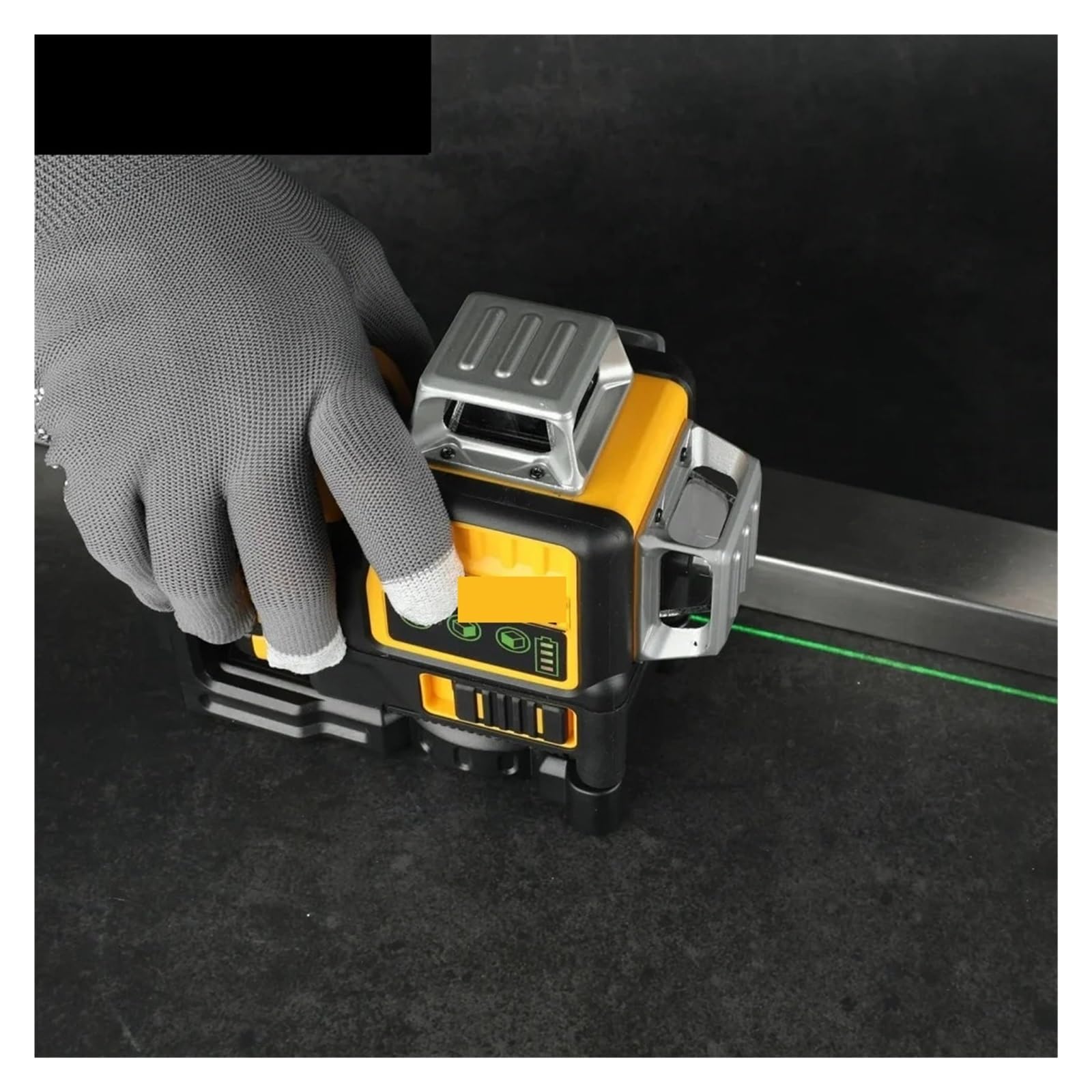Misuratore di distanza laser, DW089LG Livella Laser 12-Linea 3-lati Linee Verticali A 360-gradi Uso Esterno Con Misuratore Batteria Al Litio 12V