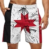 Men's North Korea Flag Beach Shorts Graphics Shorts Drawstring Shorts,