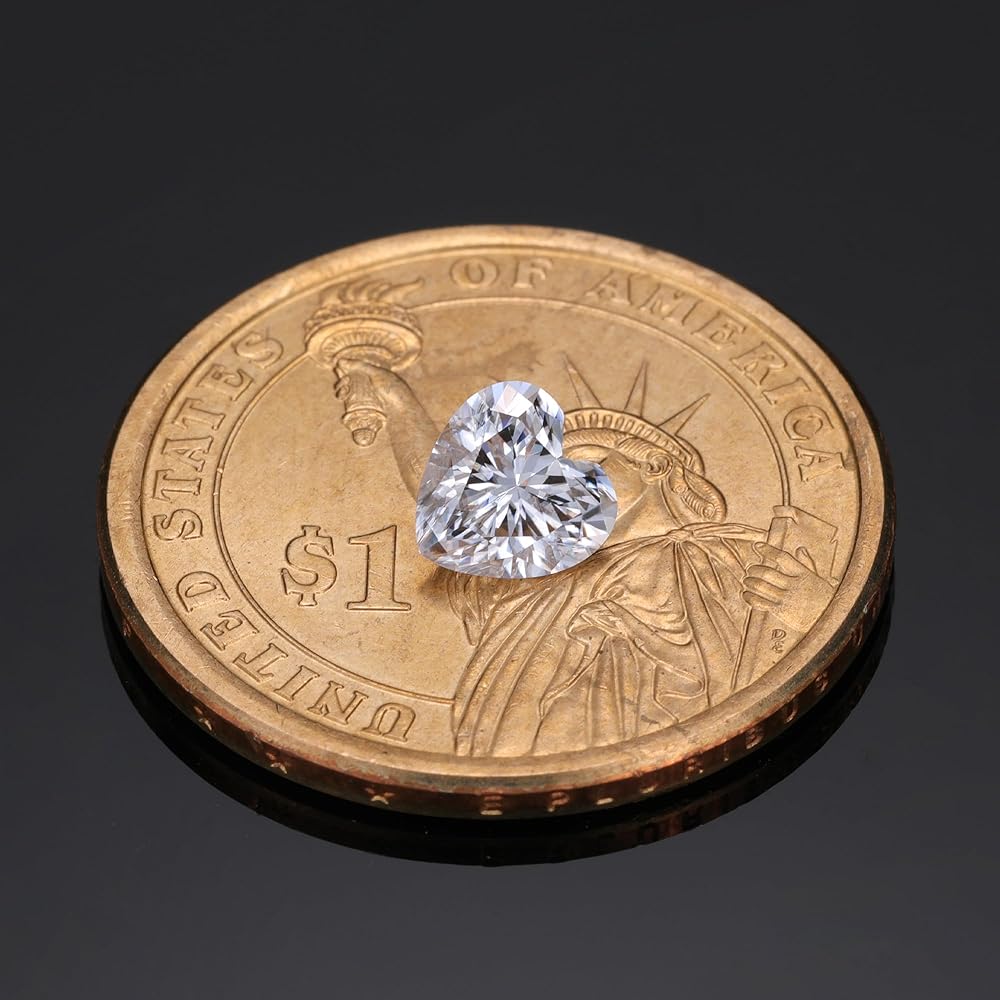 モアサナイト ルース 6.5㎜×6.5㎜ 1ct (ハートカット)2pc モアッサナイト ハートカット ルース (6.5mm/ダイヤ1.00ct相当