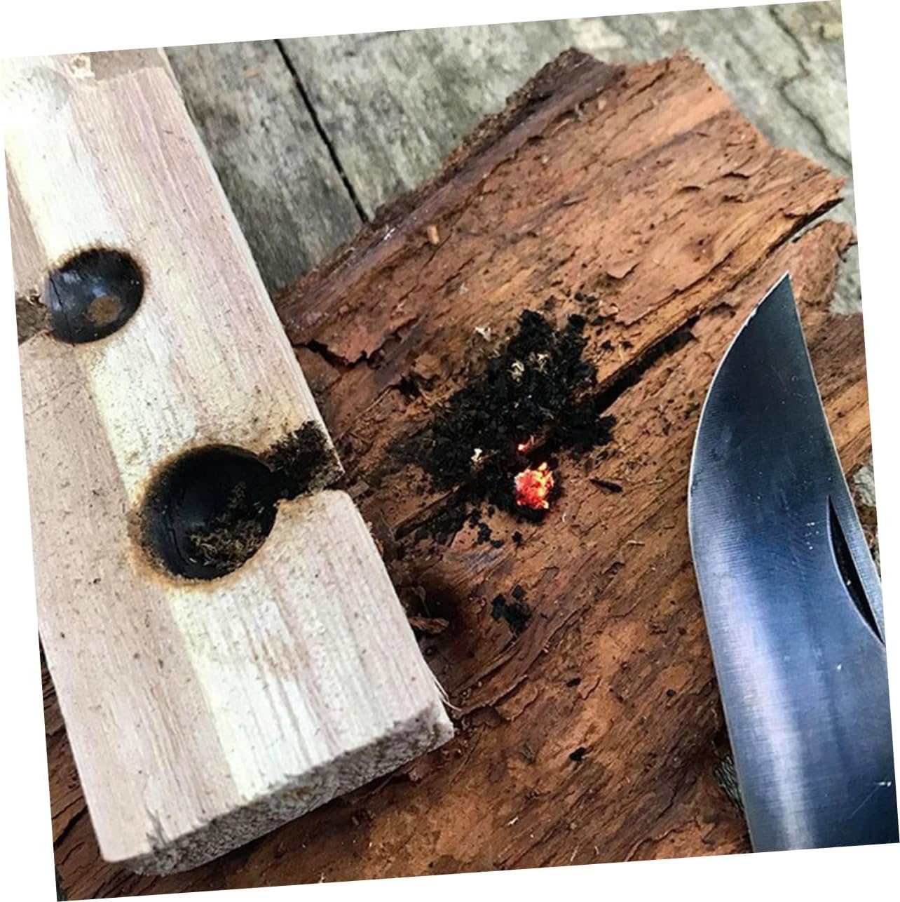 VANZACK 2 Sets Camping Water Bottle Drinking Glasses Friction Fire Marker Drill Fire Starter Kits Outdoor Fire