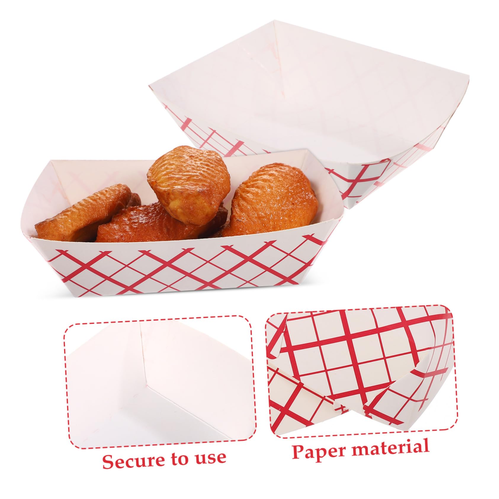 ULTECHNOVO 200stücke Papier Snack-tabletts Kariert Lebensmittelboote Für Snacks Pommes Hot Dogs Salate Für Partys Und Catering