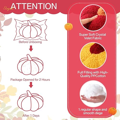 Miniatura 9 de Kajaia 4 cojines de calabaza 3D de Acción de Gracias, almohada de calabaza de Halloween, sherpa, otoño, calabaza, almohada de peluche para niños, 11