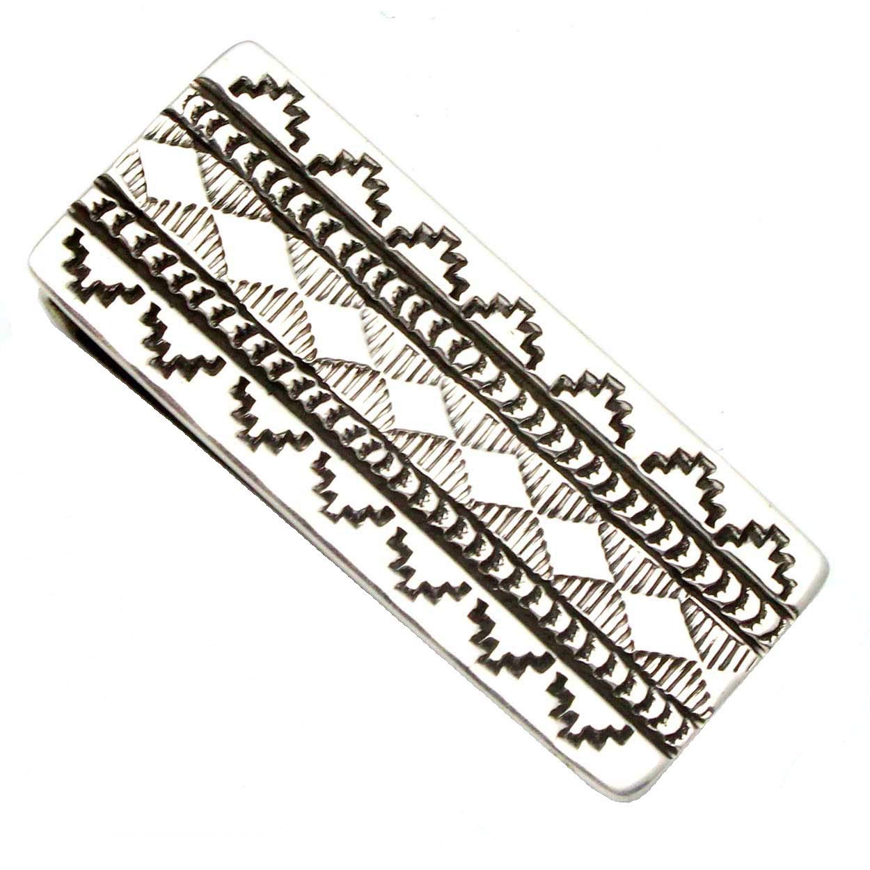 L7 EnterprisesHand Stamped Bruce Morgan Sterling Silver Navajo Money Clip