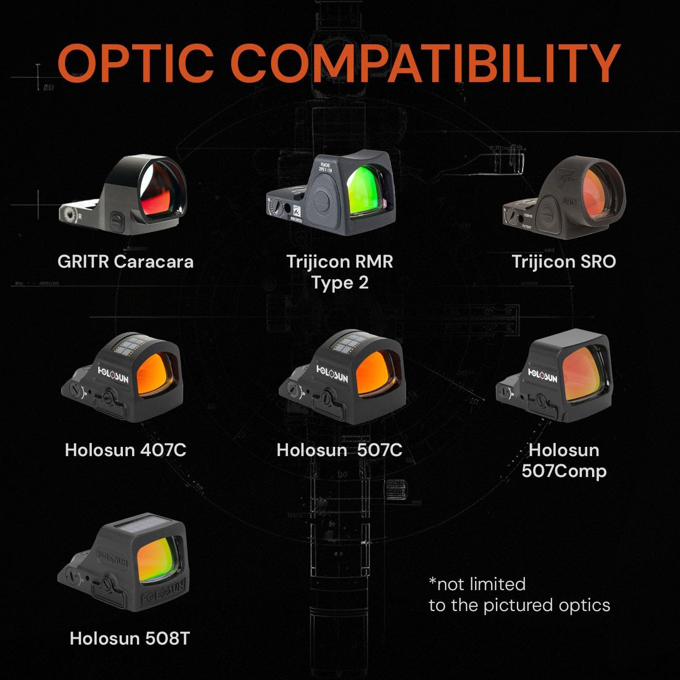 GRITR Optic Plate for Mounting RMR Footprint Optics to Walther PDP Firearm Models w/ 2.0 Optic Plate Mounting System – T10 Torx Screws & Wrench Included