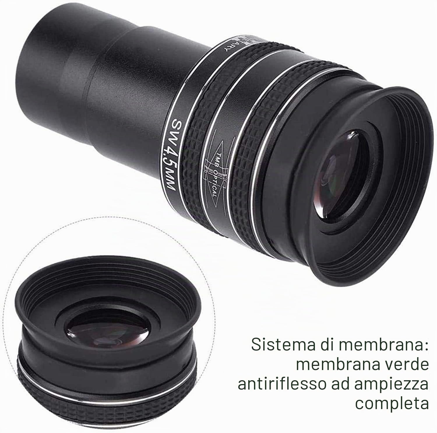 POFET, Oculare planetario multirivestito TMB II da 4,5 mm, 58 gradi per telescopio astronomico (nero)