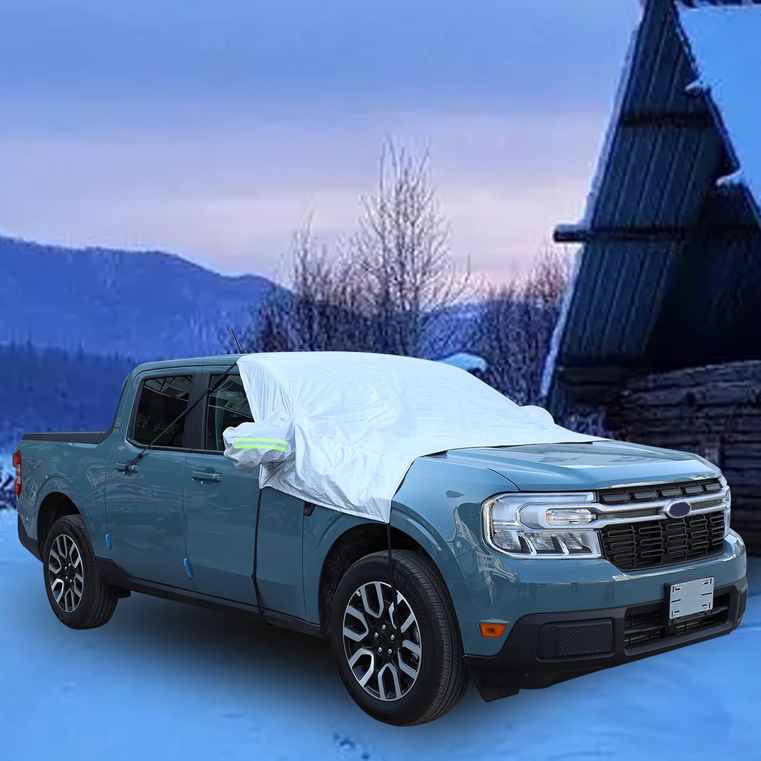 LLKUANG Car Windshield Snow Cover Fit for Ford Maverick 2022,Windshield Snow Ice Cover Sun Cover,All Weather Dustproof Windshield Cover,Protects Windshield from Rain, Sun, Frost