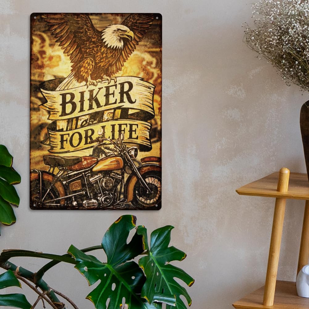 Targa In Metallo Vintage Con Aquila 30x20cm: Decorazione Murale Americana Per Garage, Bar O Casa