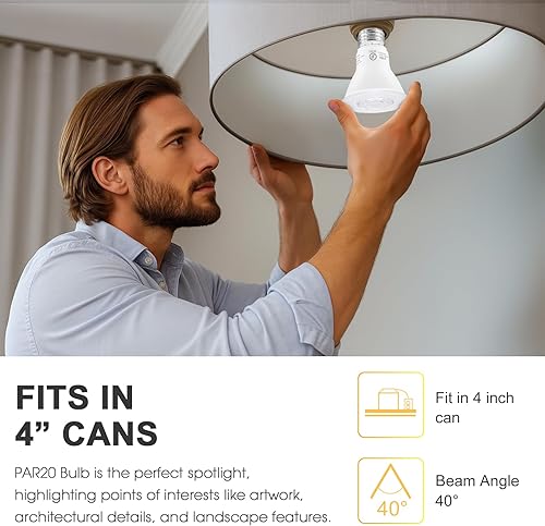 Miniatura 3 de PAR20 Bombillas LED con certificación UL, bombilla regulable, foco de 7 vatios (equivalente a 60 W), base E26, bombillas reflectoras blanco luz