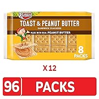 Vista 4 de Keebler Sandwich Crackers, Single Serve Snack Crackers, Office and Kids Snacks, Toast and Peanut Butter (12 Trays, 96 Packs)