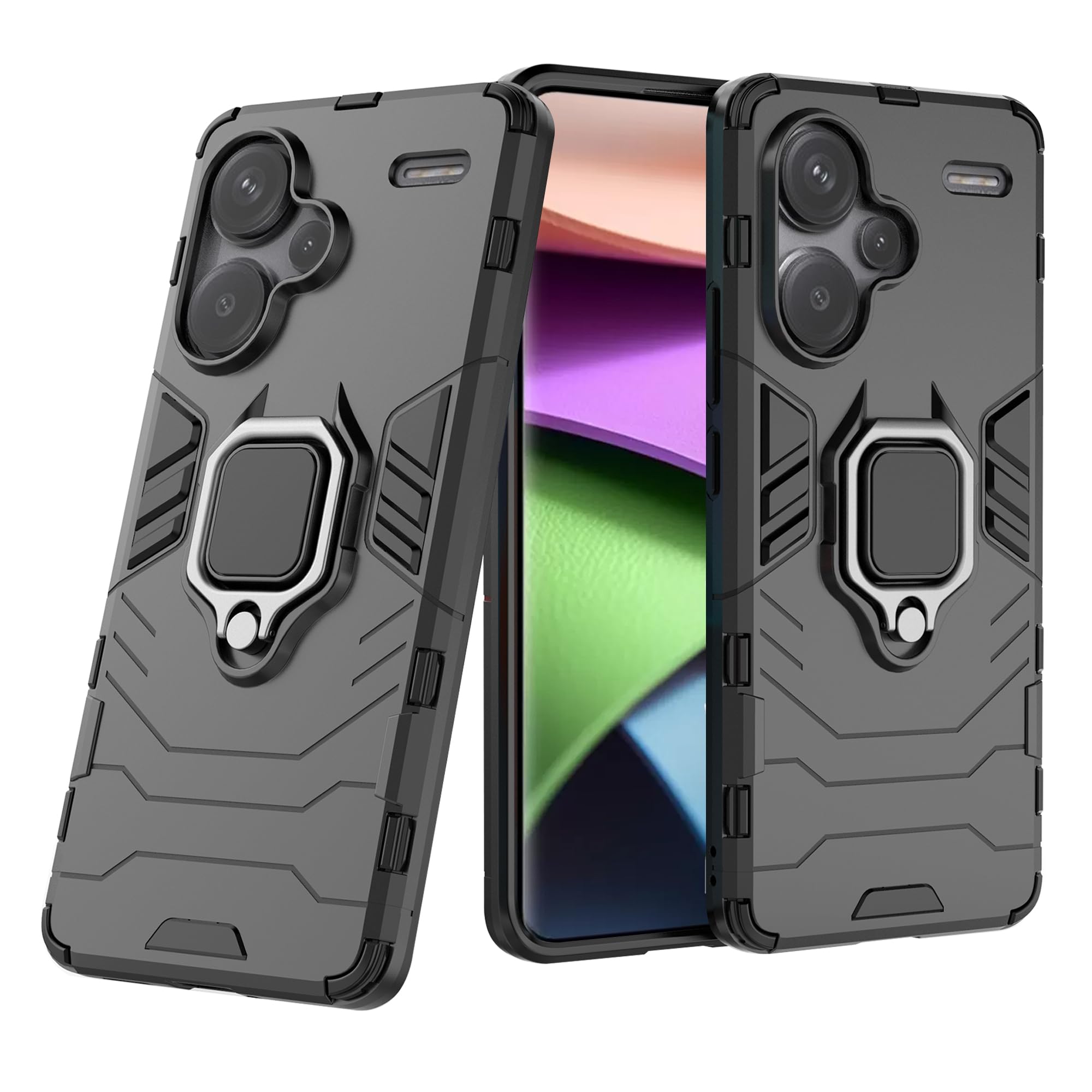 CEDO Rugged Redmi Note 13 Pro+ Plus (5G) Defender Case | Rotating Ring Holder & Kickstand in-Built | Military Grade Armor | Bumper Back Cover (Black) (B0CV5KC9J9) Amazon Price History, Amazon Price Tracker
