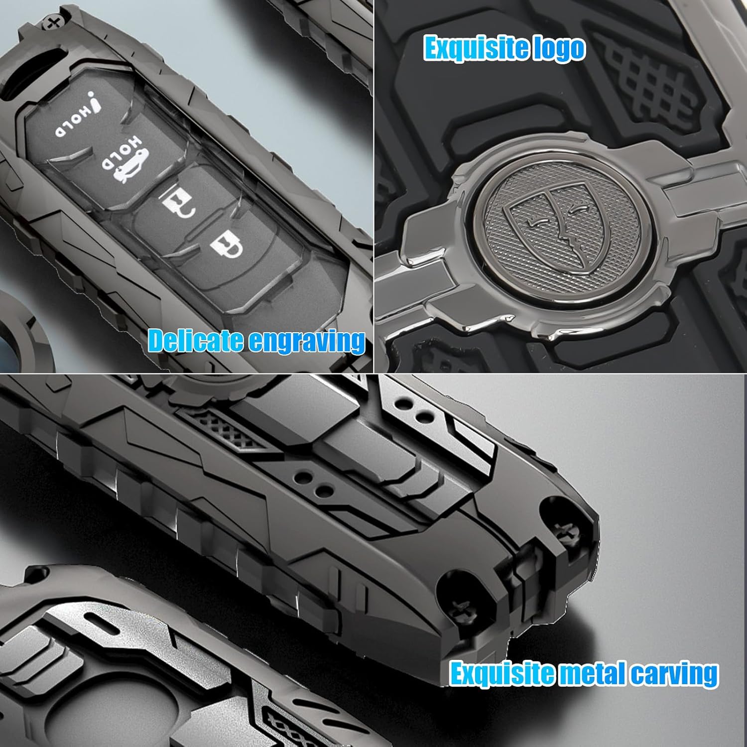 OMU Compatible with Mazda Key Fob Cover,Metal Key Case Compatible with 2009-2019 Mazda 3 6 CX-5 CX-7 CX-9 MX-5 Miata,All-weather Protection Key Shell