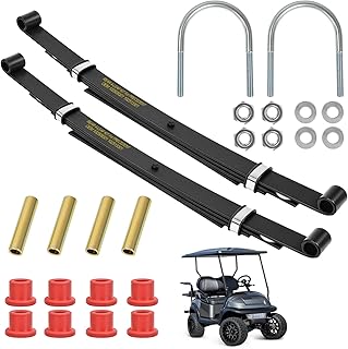 Golf Cart Heavy Duty Rear Leaf Springs Kit for Club Car Precedent/Onward 2004-Up Electric Golf Cart, 4-Leafs Spring with Bushings & Sleeves & U Bolts