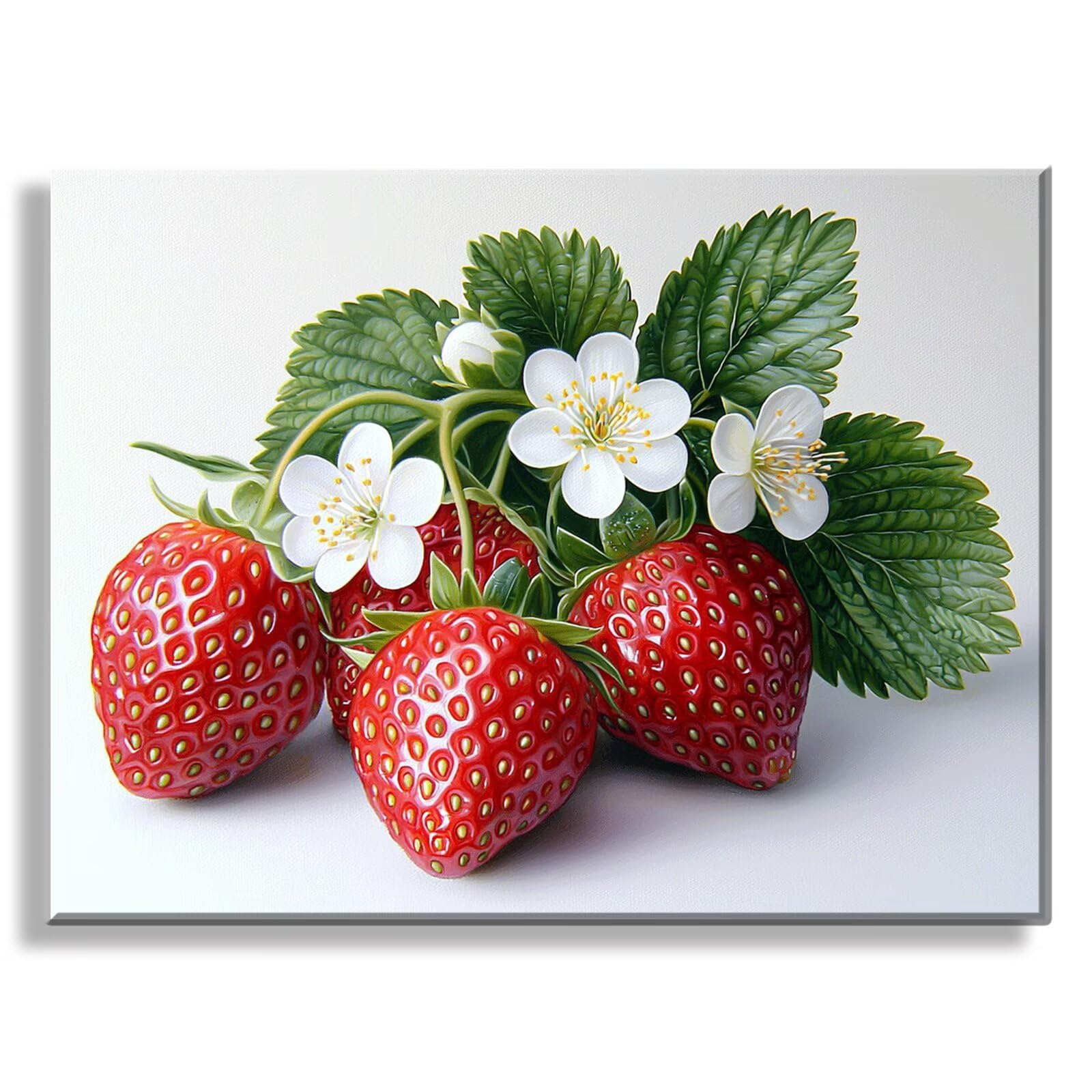 Dipingere con i Numeri Adulti fiore fragola, Quadri da Dipingere Numerati Fai Da Te per Principianti e Adultis, Olio La Pittura di Numeri Kit, Hobby Creativi Adulti, Decorazioni Casa 90x120cm Q3S-124