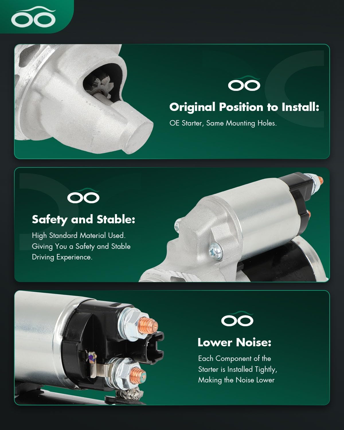 SCITOO Starter Motor fit for Toyota for 4Runner 4.0L 2003-2009,for Toyota for Tundra 4.0L 2005-2014 Replacement Starter 17946