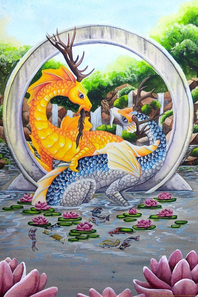 Amazon.com: Unity by Carla Morrow Golden Carp Dragon Yin Yang in